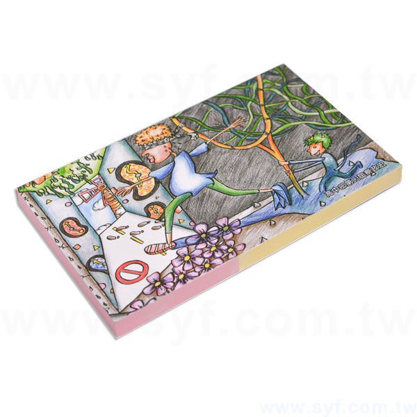 橫式封卡便利貼-二合一N次貼無印刷-封面單面彩色上亮膜