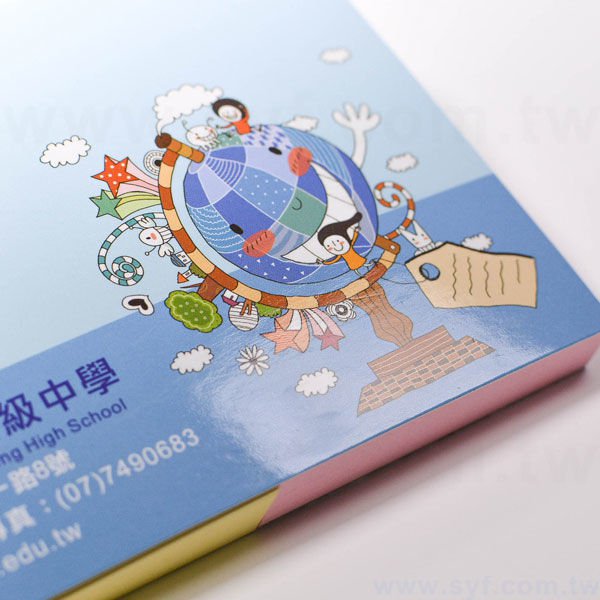 橫式封卡便利貼-二合一N次貼無印刷-封面單面彩色上亮膜