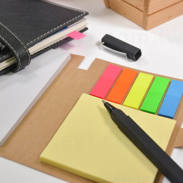 手札式封卡便利貼-三合一N次貼無印刷-封面牛皮紙