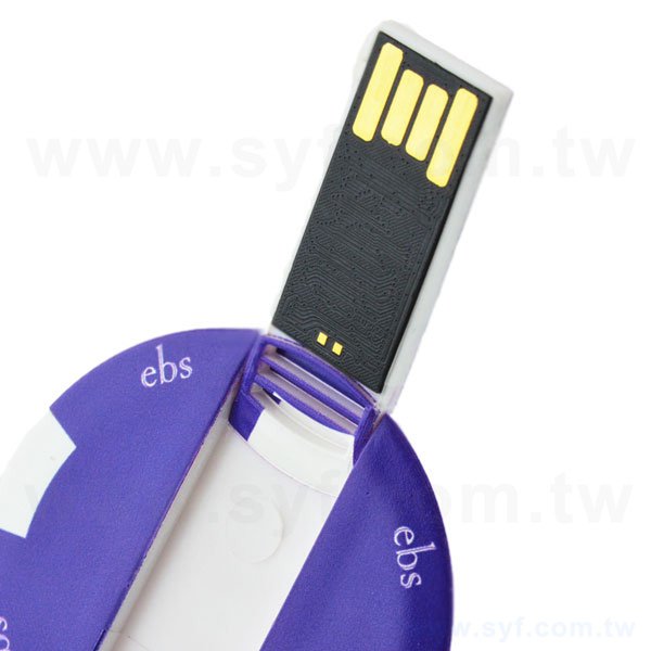 名片隨身碟-翻轉式USB商務禮品-圓型名片環保隨身碟-客製隨身碟容量-採購訂製股東會贈品