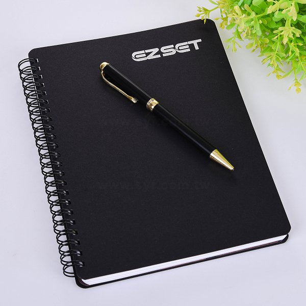 黑卡燙金環裝筆記本