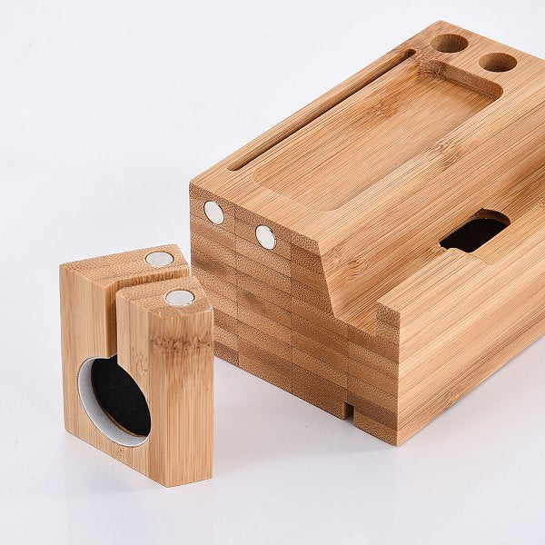 竹木二合一手機擴音底座