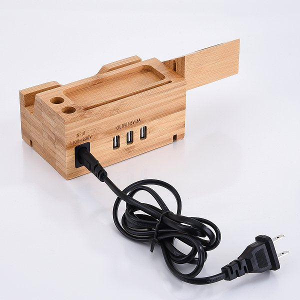 竹木二合一手機擴音底座