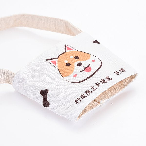 輕巧方便攜帶手提飲料帆布杯套