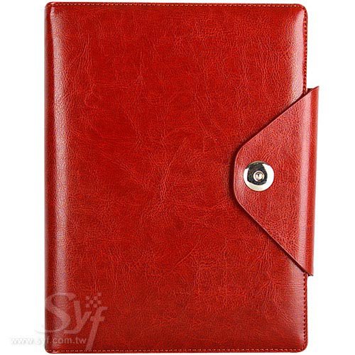 復古瘋馬皮工商日誌-魚眼磁扣筆記本-活頁式皮革商務記事簿-萬用手冊