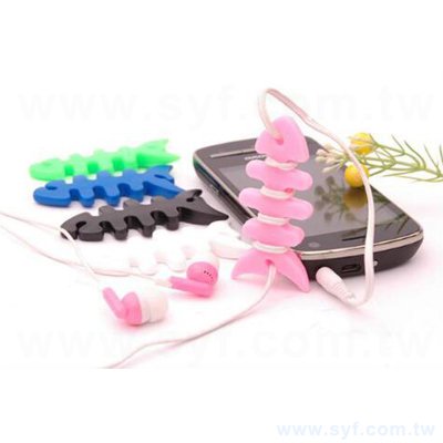 魚骨造型矽膠手機捲線器
