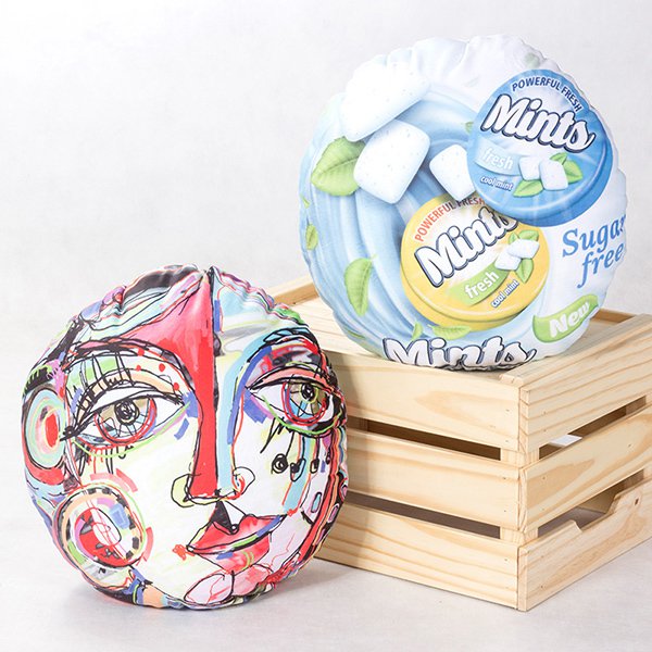 毛絨布抱枕-大型圓形毛絨布