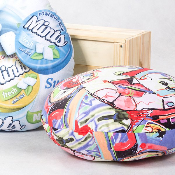 毛絨布抱枕-大型圓形毛絨布