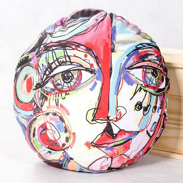 毛絨布抱枕-大型圓形毛絨布