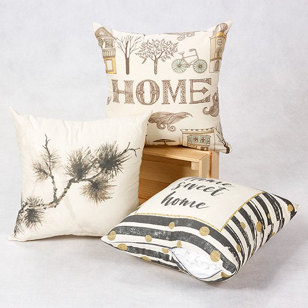 棉布抱枕-小型方形本白棉布