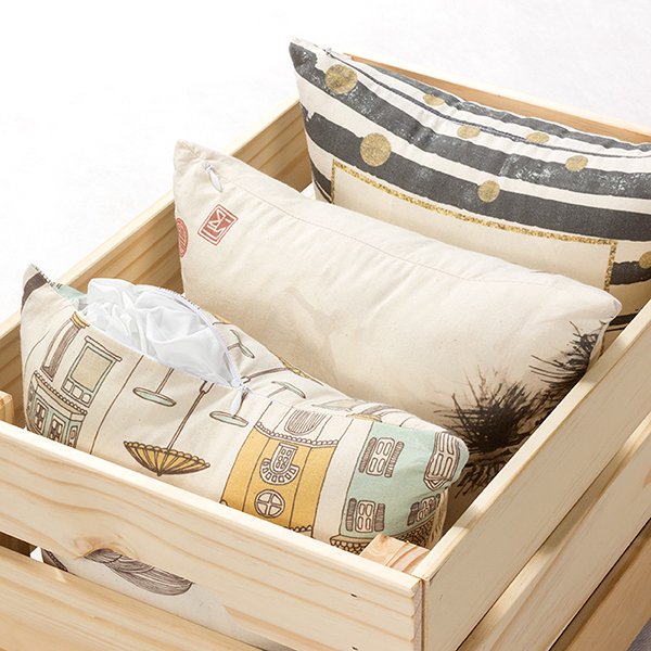 棉布抱枕-小型方形本白棉布