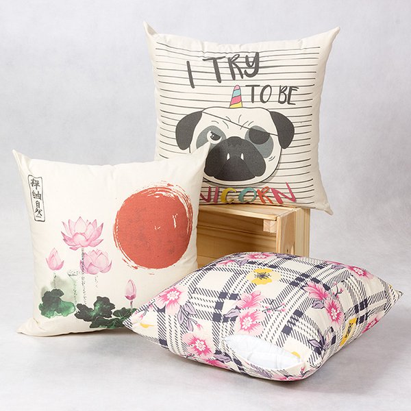 棉布抱枕-大型方形本白棉布