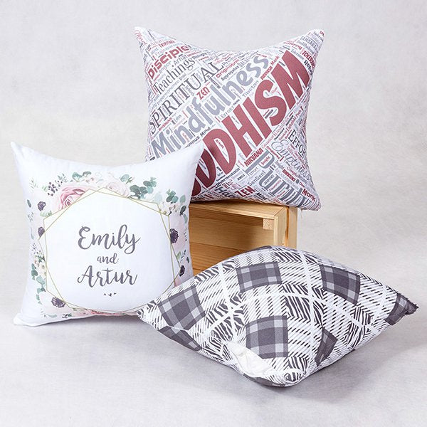 棉布抱枕-小型方形染白棉布