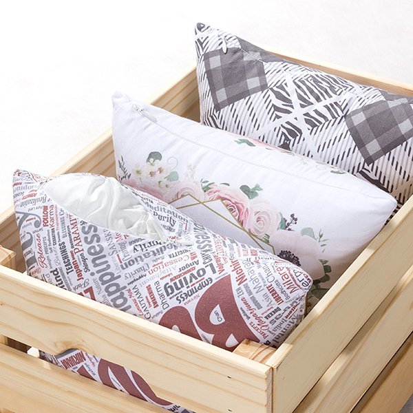 棉布抱枕-小型方形染白棉布