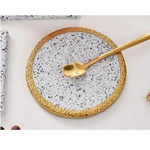 磨石金邊陶瓷杯墊