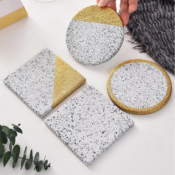 磨石金邊陶瓷杯墊