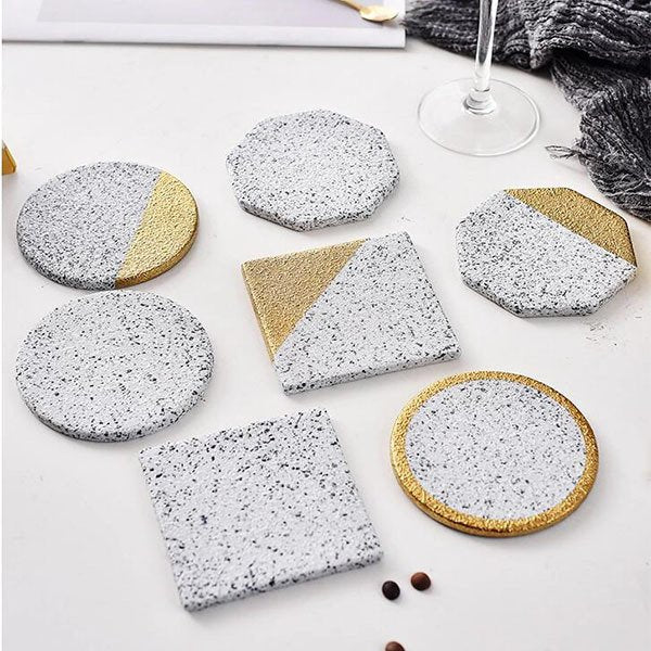磨石金邊陶瓷杯墊