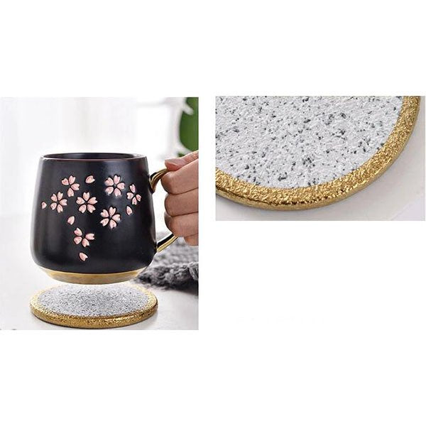 磨石金邊陶瓷杯墊