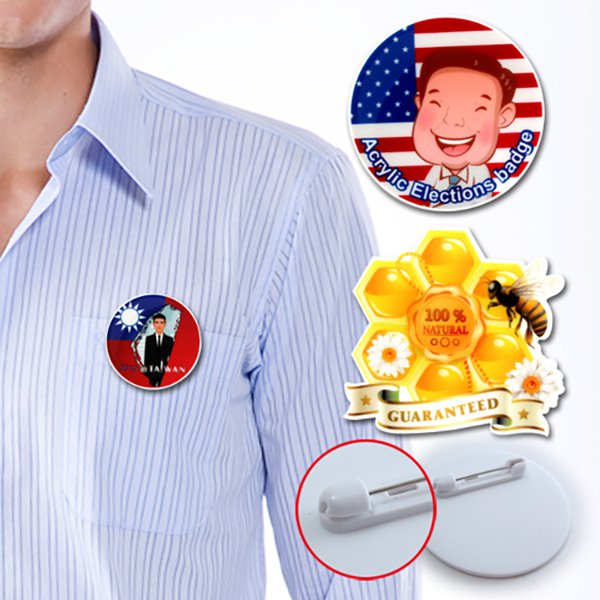 壓克力造型胸章-5x6cm雷射雕刻造型