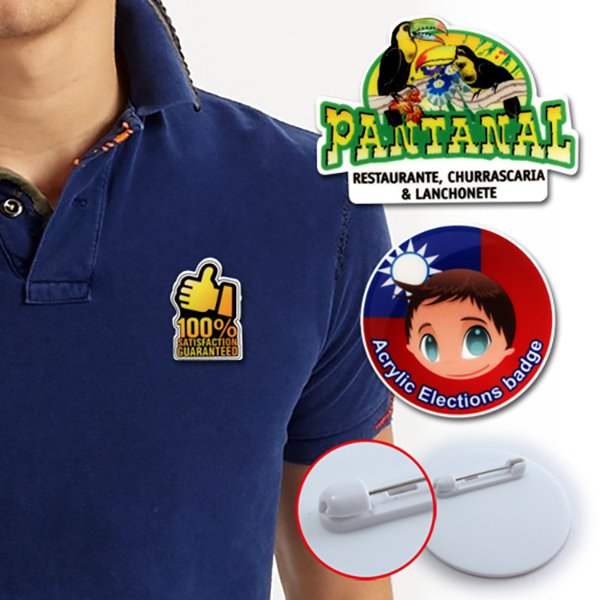 壓克力造型胸章-7x7cm雷射雕刻造型