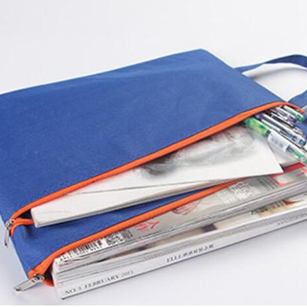 帆布手提防水拉鍊收納文件袋