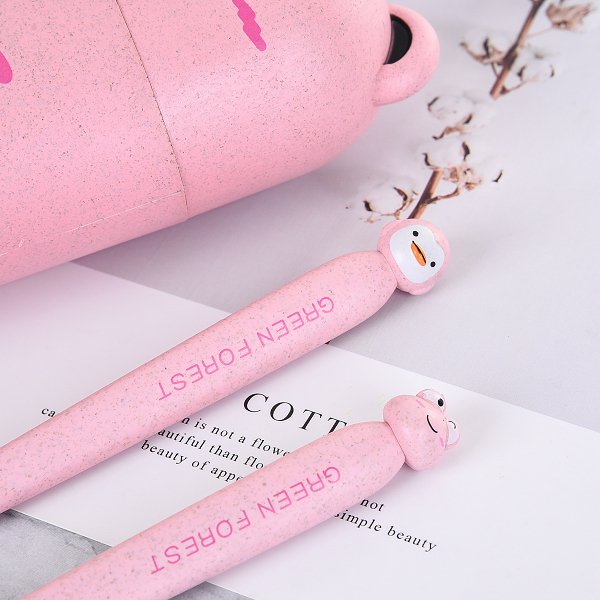 環保小麥小熊造型旅行牙刷組