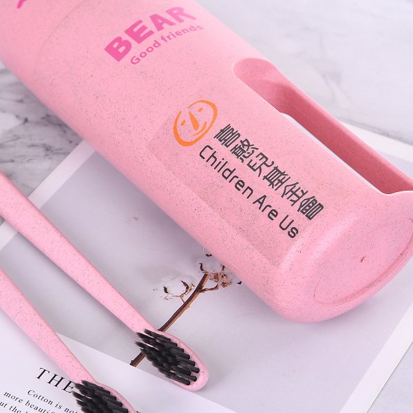 環保小麥小熊造型旅行牙刷組