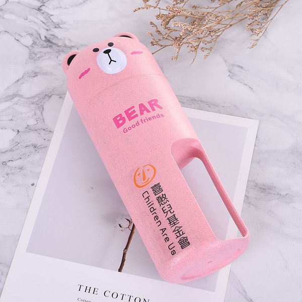 環保小麥小熊造型旅行牙刷組