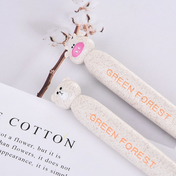 環保小麥小熊造型旅行牙刷組