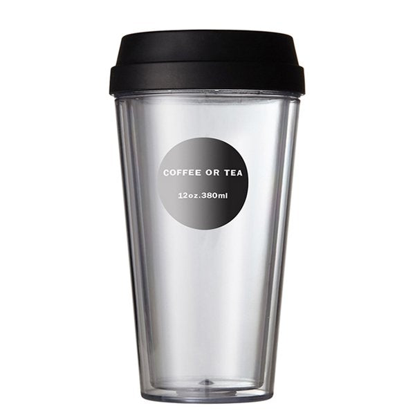 防漏雙層塑膠咖啡杯