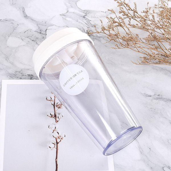 防漏雙層塑膠咖啡杯