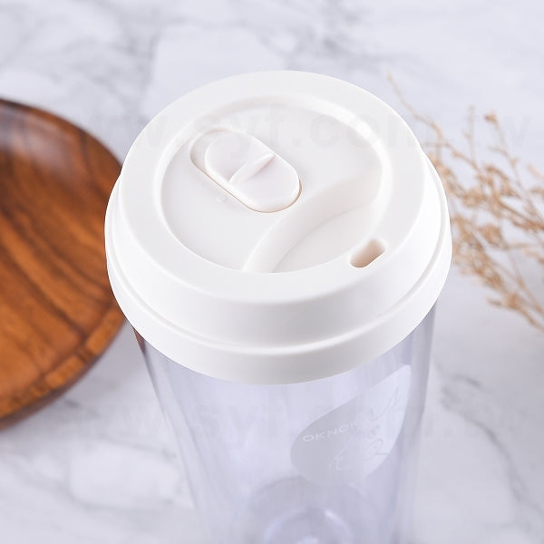 防漏雙層塑膠咖啡杯