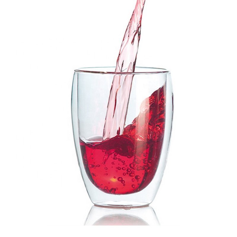 250ML雙層冷飲冰淇淋變色玻璃杯