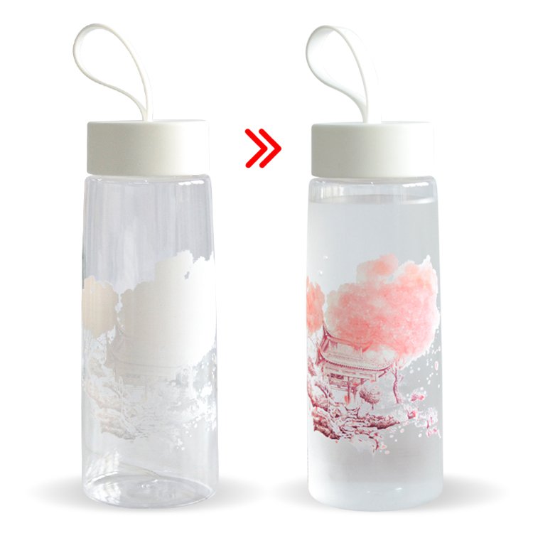 500ml冷變色手提便攜玻璃水瓶