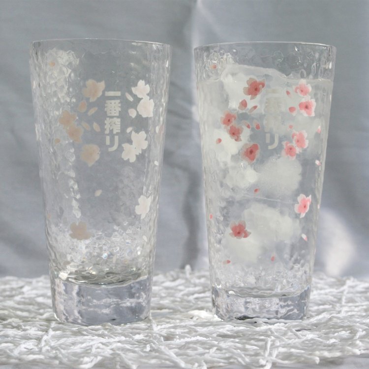 350ml櫻花冷變色玻璃啤酒杯