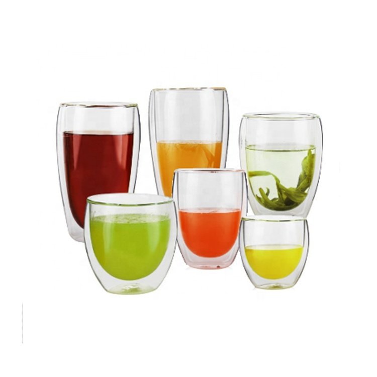 350ML雙層冷變色啤酒咖啡茶玻璃杯