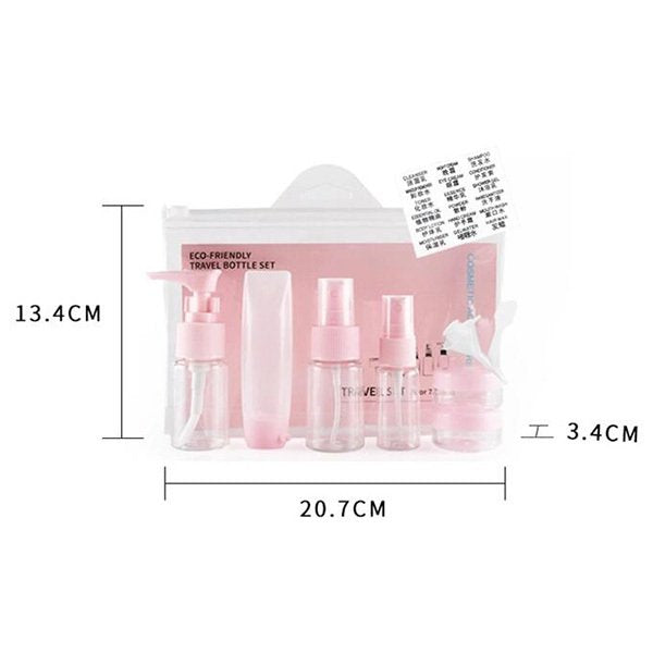 9件組附外袋塑膠旅行分裝瓶組