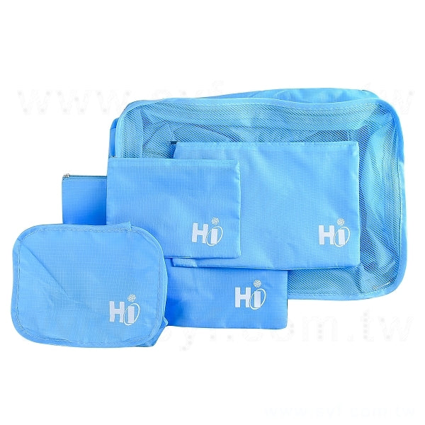 210D聚酯纖維旅行收納包-6件組-拉鍊式防水袋