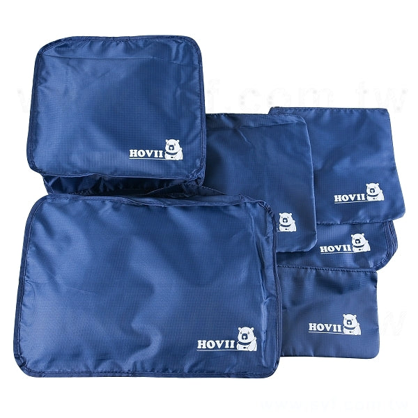 210D聚酯纖維旅行收納包-6件組-拉鍊式防水袋