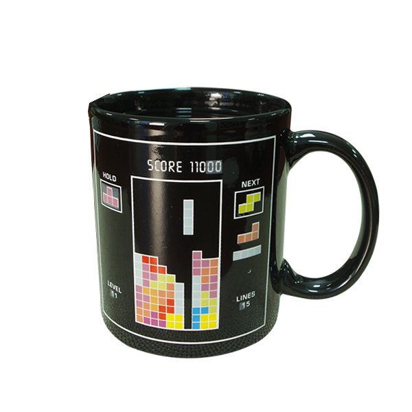 亮面黑色變色馬克杯