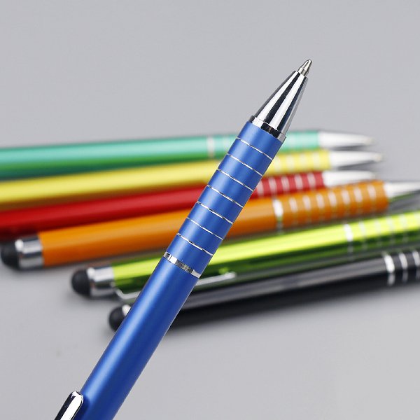 旋轉式-金屬觸控筆-2合1