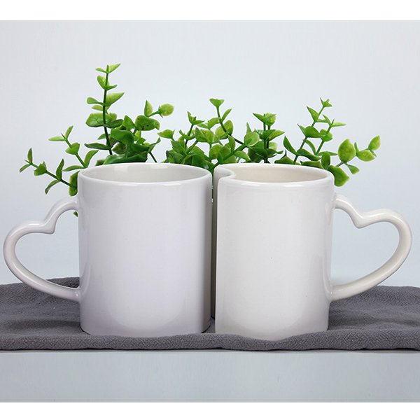 熱昇華情侶杯-300ml心型手柄