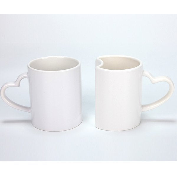 熱昇華情侶杯-300ml心型手柄