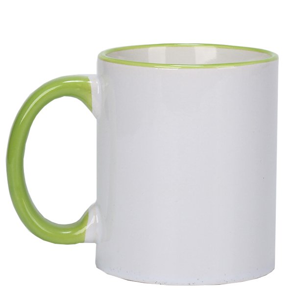 熱昇華馬克杯-300ml彩色杯緣手把