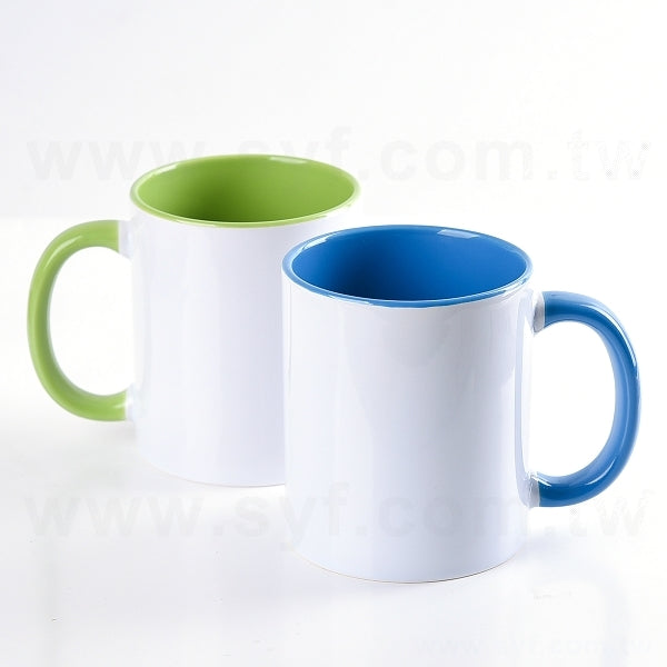 熱昇華馬克杯-300ml彩色杯緣手把