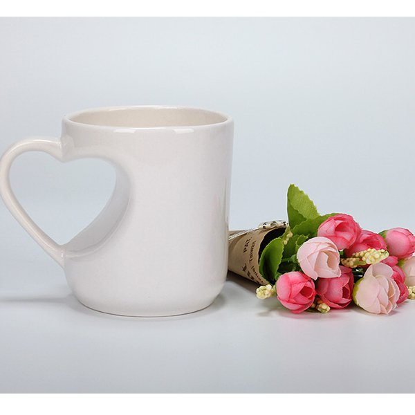 熱昇華情侶馬克杯-300ml心形手把