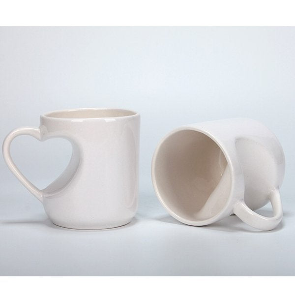 熱昇華情侶馬克杯-300ml心形手把