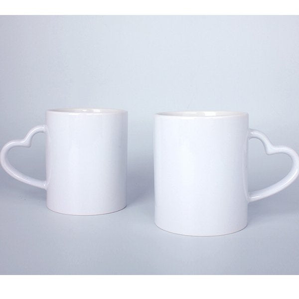 熱昇華馬克杯-300ml心型手柄