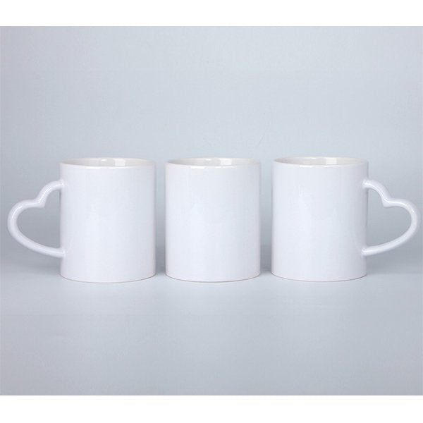 熱昇華馬克杯-300ml心型手柄