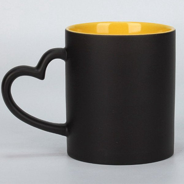熱變色馬克杯-300ml彩色內層心型手柄